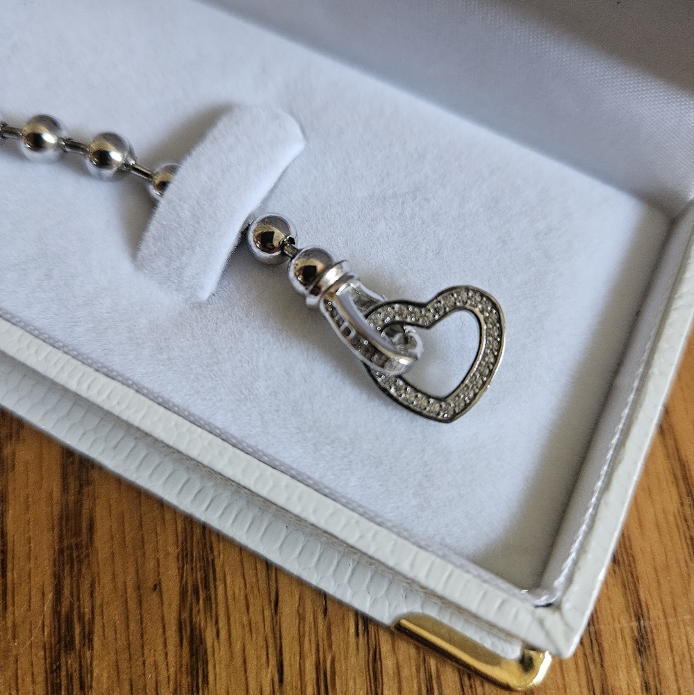 Sterling Silver Bracelet With Heart Pendant